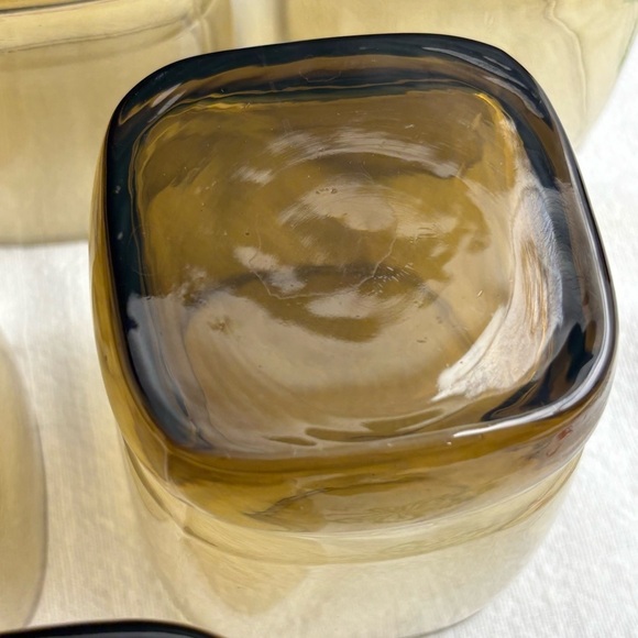 Set of 6 Libbey Carrington smoky brown whiskey square rocks glass / tumblers - Picture 8 of 8